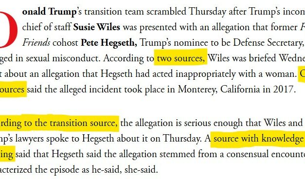 More Evidence of Dirty Leaker inside Trump Transition Team – With a Vendetta Against Pete Hegseth