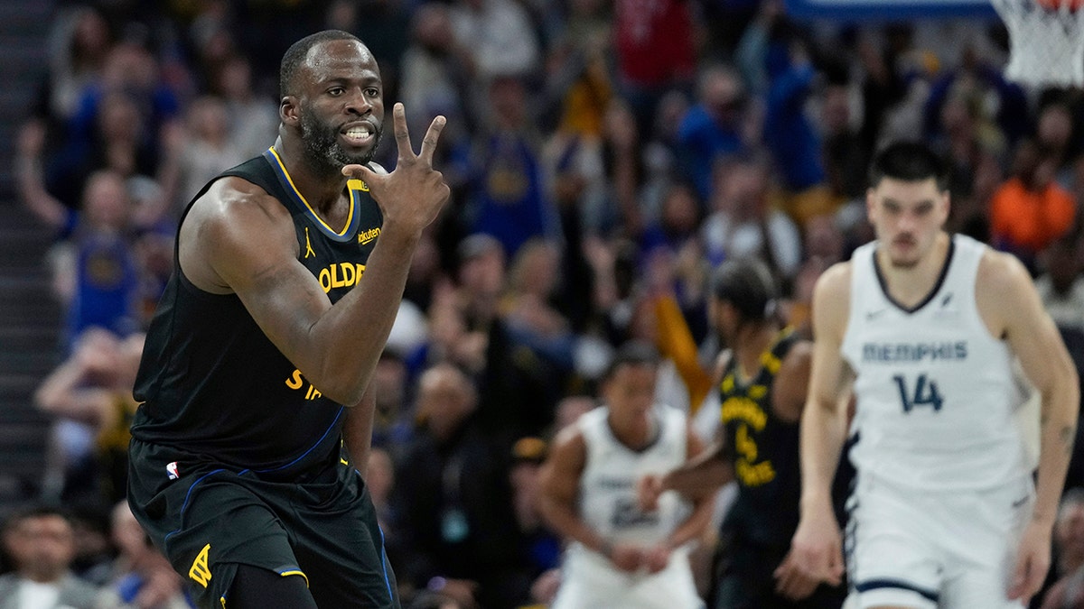 Draymond Green reacts during a game