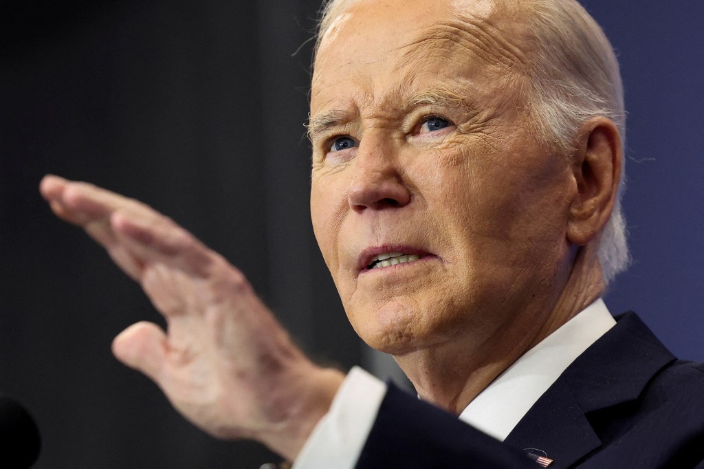 President Joe Biden delivers remarks on the economy at the Brookings Institution in Washington, DC, U.S. December 10, 2024.