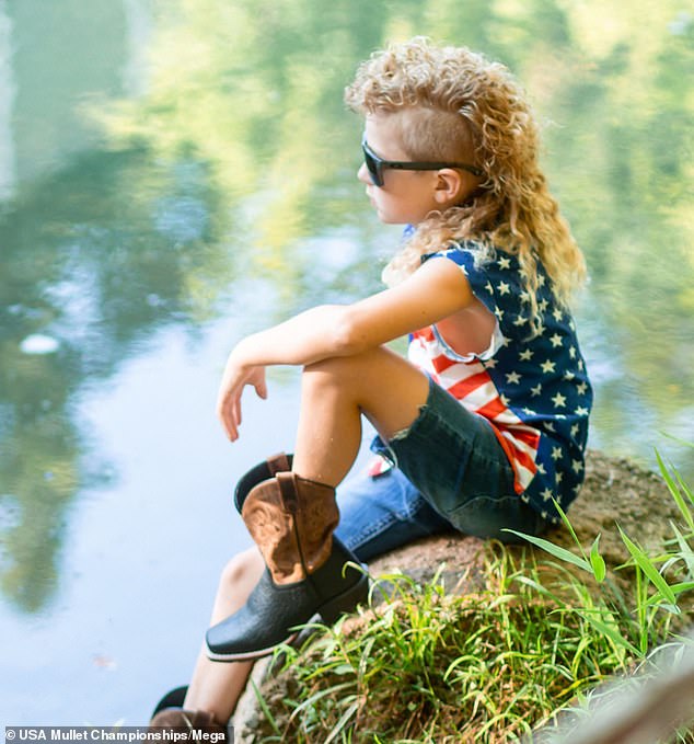 Calvin Johnson of Fort Campbell, Kentucky, with his mullet 