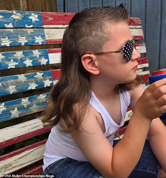 Gauge Bradley of Trevose, Pennsylvania, with his mullet 