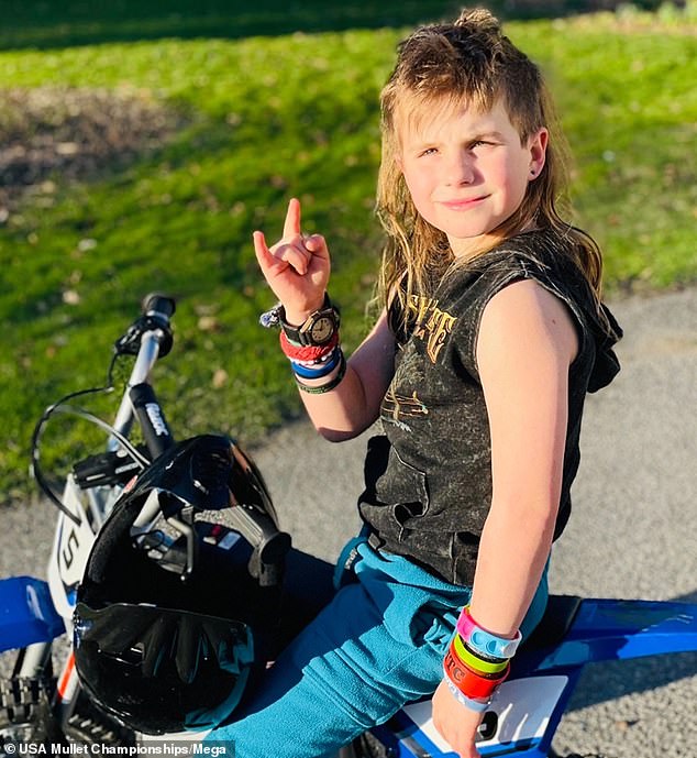 Gus Ackley of Richmond, Vermont, with his mullet 