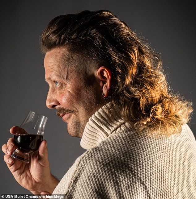 Matt Rollins of Bryan, Texas, with his mullet nicknamed 