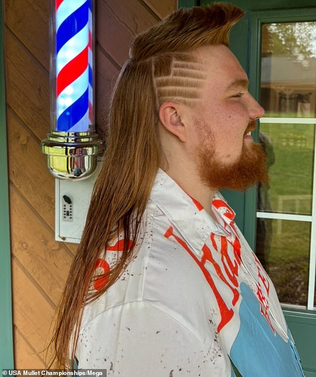 Nathan Lofy of Sayner, Wisconsin, with his mullet 