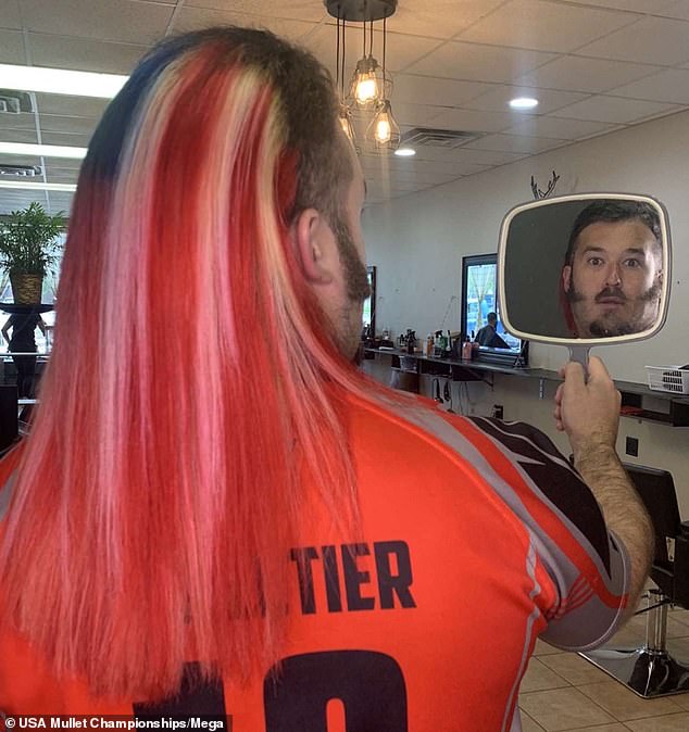 Tyler Mortier of Fond du Lac, Wisconsin, with his mullet 