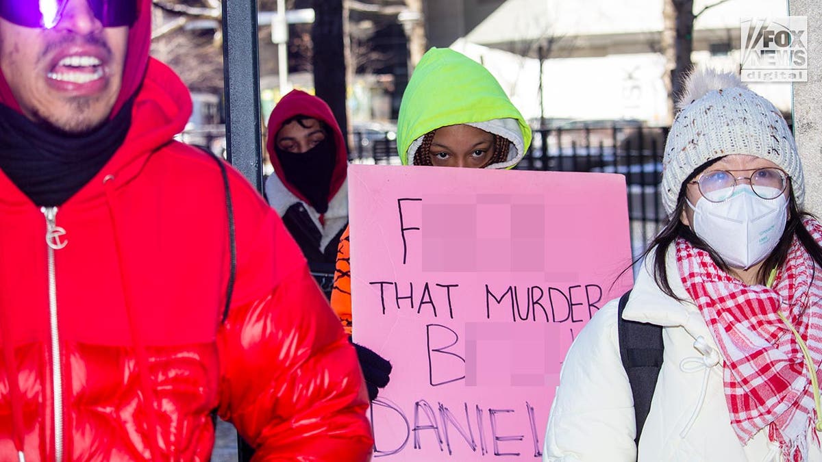 Daniel Penny protestors outside court