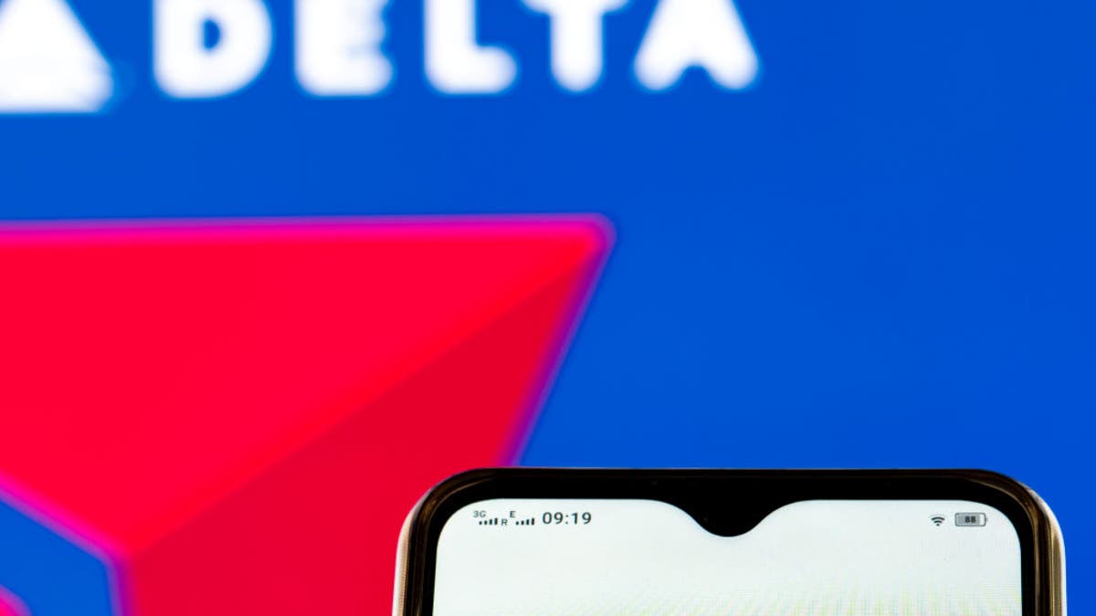 Delta app seen in picture on phone