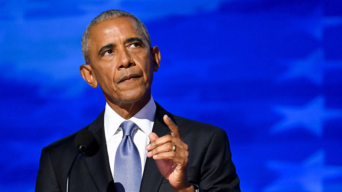 Barack Obama closeup shot from DNC stage