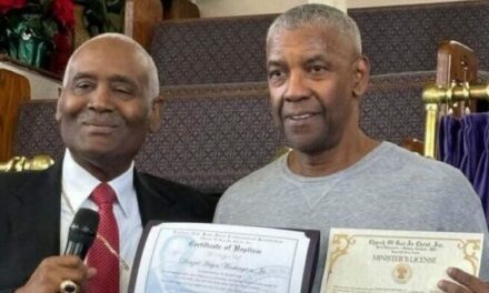 Watch: Denzel Washington Baptized and Becomes a Minister — ‘It Took a While but I’m Here’