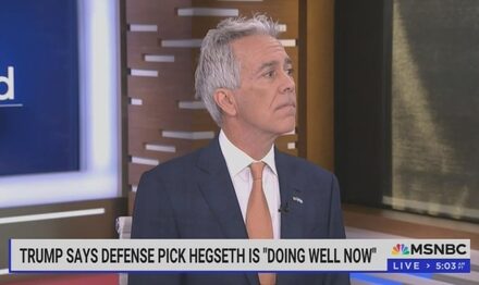 Joe Walsh on MSNBC: Trump Doesn’t Give A S— That ‘Pretty Face’ Hegseth Mistreats Women