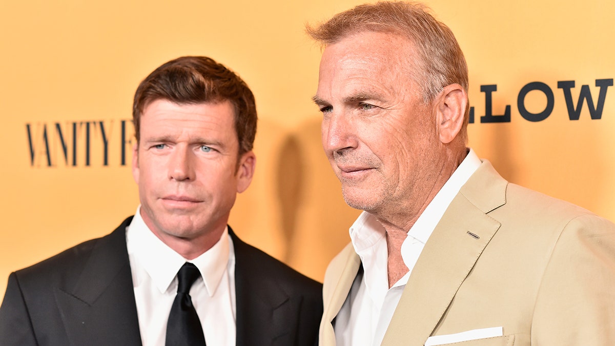 Taylor Sheridan and Kevin Costner on the red carpet