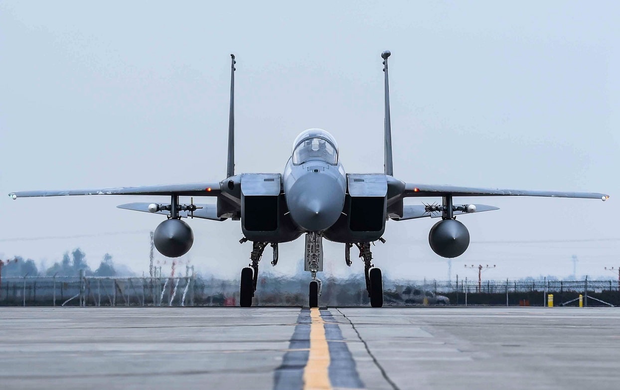 Col. John York, the 144th Operations Group commander, taxies in an F-15C Eagle during his fini flight with the 144th Fighter Wing at Fresno Air National Guard Base, Calif., Jan. 8, 2016. (U.S. Air National Guard photo/Senior Airman Klynne Pearl Serrano)