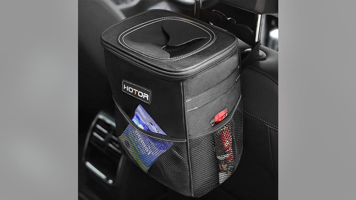 This car trash can will help keep your car tidy.