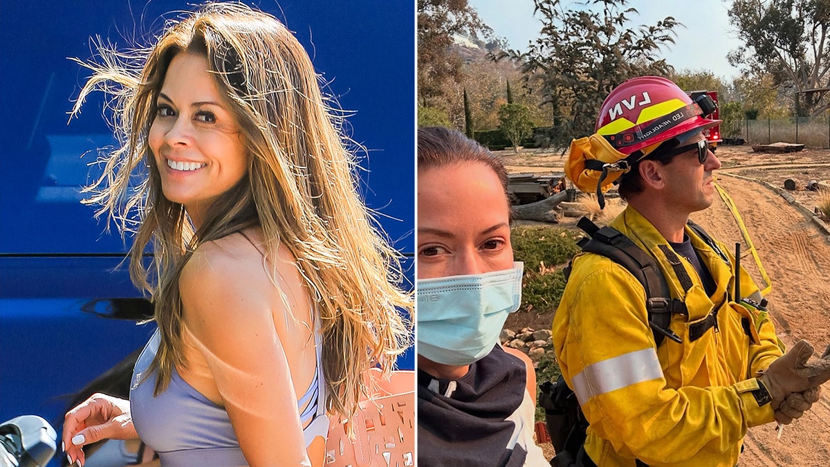 Brooke Burke and firefighter