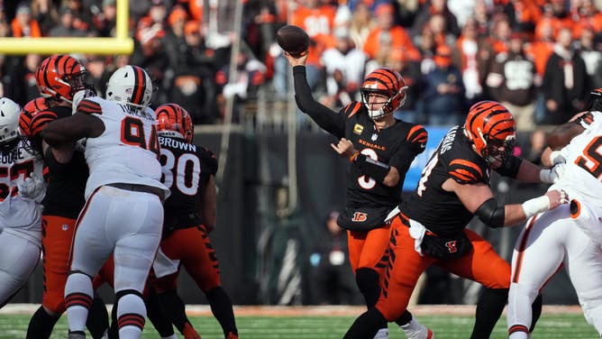 Cincinnati Bengals QB Joe Burrow made an incredible pass while falling to the ground for a touchdown to receiver Tee Higgins.