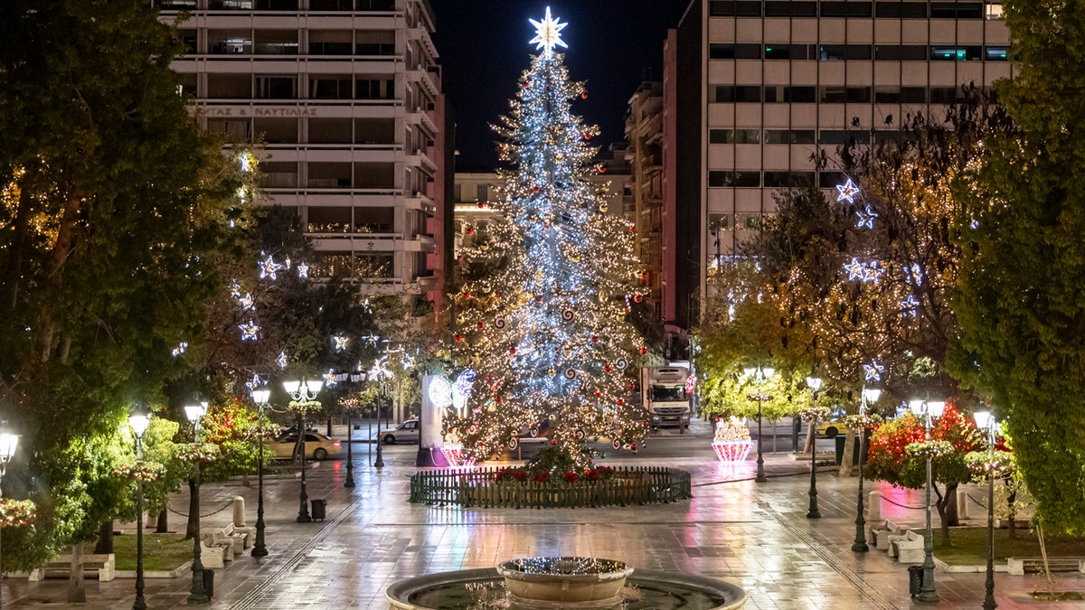 Christmas lights in Greece