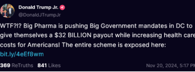 CONSERVATIVES SOUND THE ALARM: Big Pharma and the Left trying to force $32 billion money grab from America’s seniors into year-end spending deal