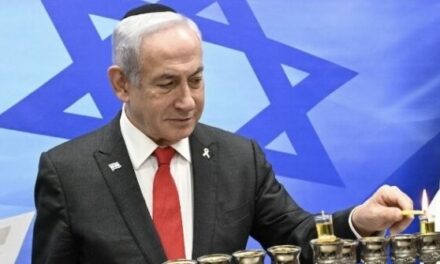 Netanyahu Warns Houthis as He Lights First Candle of Hanukkah