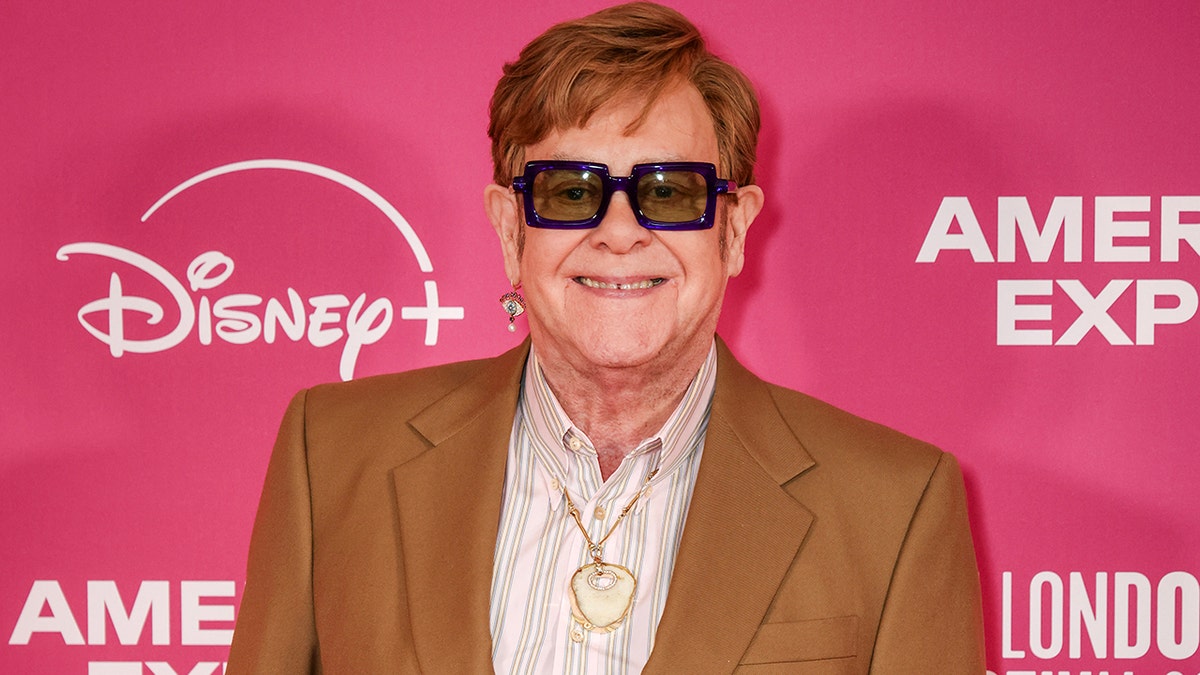 Elton John at the premiere of 