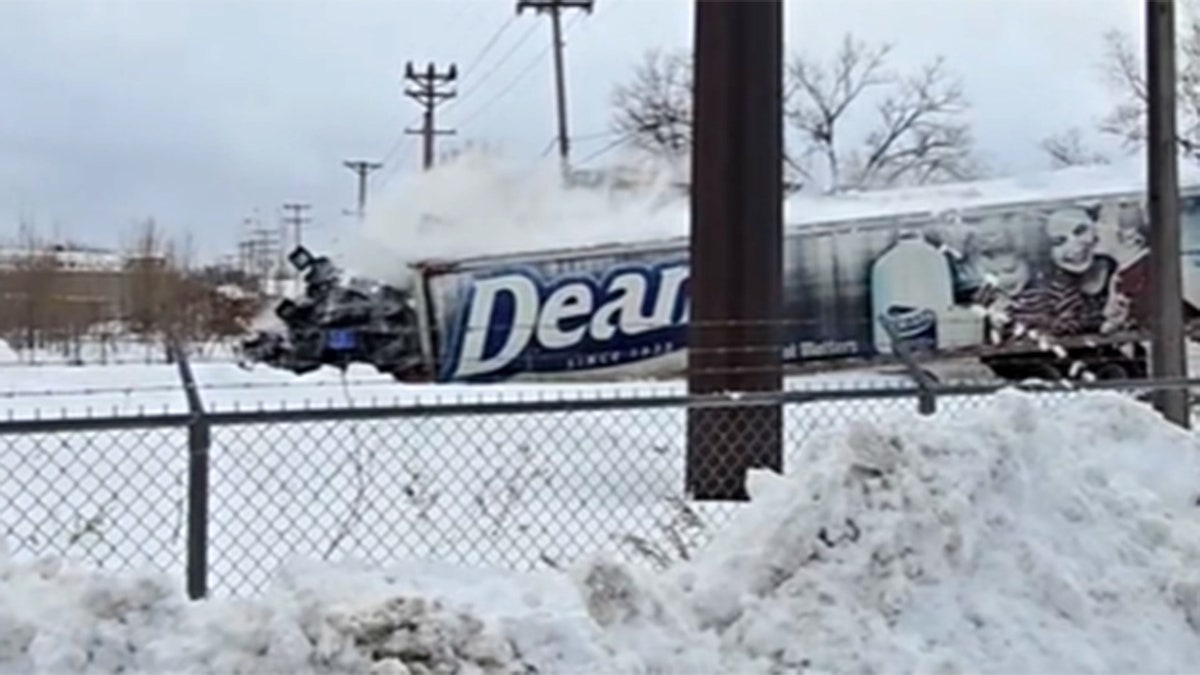 Train slams into truck in Pennsylvania