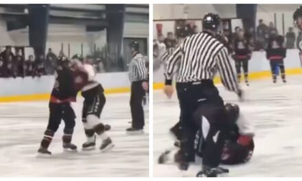 Father & Son Trade Punches During Saskatchewan Senior Hockey Brawl