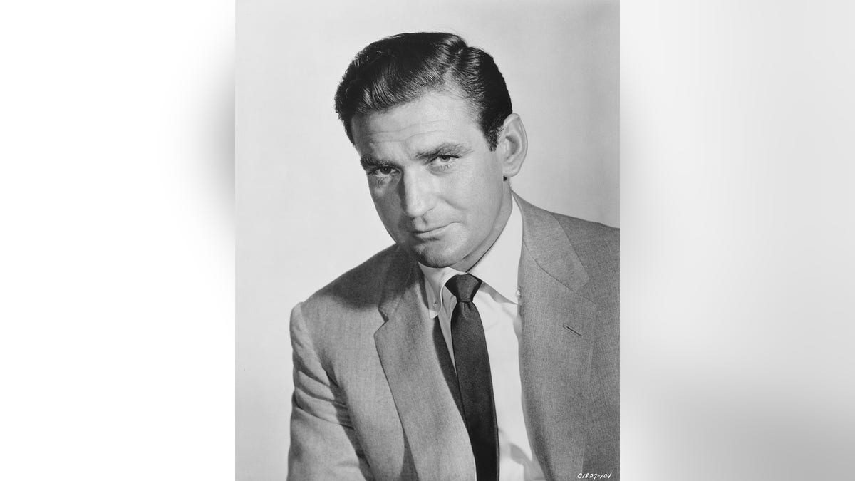 A close-up of Rod Taylor in a suit.