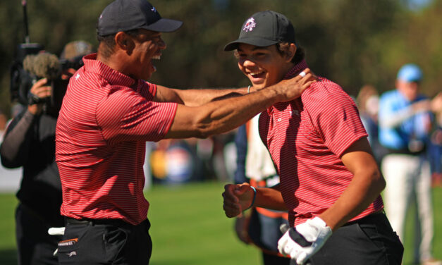 Charlie Woods Makes Hole-In-One At The PNC Championship, Shares Awesome Celebration With Dad Tiger