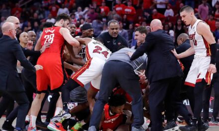 Rockets’ Amen Thompson throws Heat star Tyler Herro to the floor, sparking skirmish