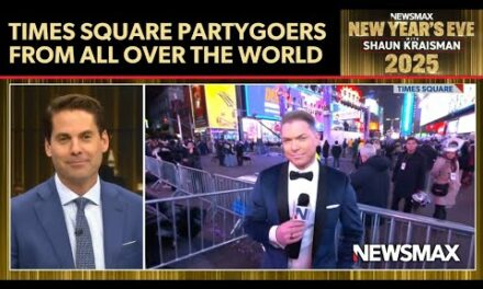 Times Square partygoers arrive from all over the globe | NEWSMAX New Year’s Eve 2025