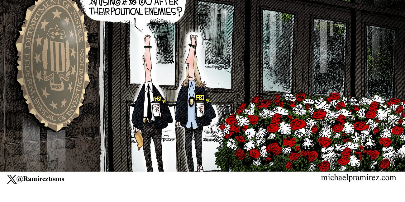 Michael Ramirez: Federal Bureau of Intimidation 12-17-24