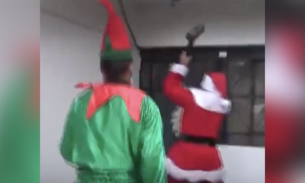 Watch: Santa Claus grabs a sledge hammer, confronts drug dealer on naughty list while elf has his six