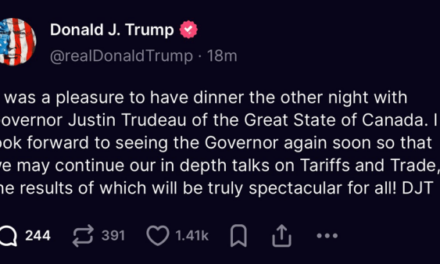 Trump Trolls Canadian Prime Minister Justin Trudeau: “Governor of the 51st State”