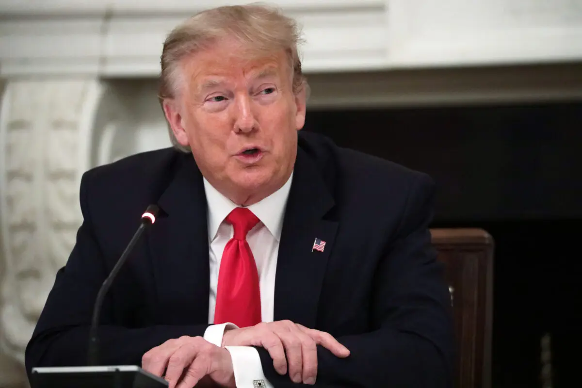 President Donald Trump speaks during a roundtable in the State Dining Room of the White House in Washington on June 18, 2020. (Alex Wong/Getty Images)