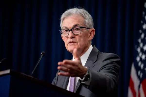 Federal Reserve Chairman Jerome Powell speaks at a news conference following a Federal Open Market Committee meeting in Washington on July 31, 2024. (Andrew Harnik/Getty Images)