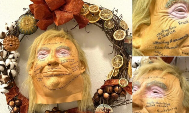 Sick and Wicked Fountain Hills, AZ Democrats Hang Wreath with President Trump’s Severed Head as Christmas Decoration