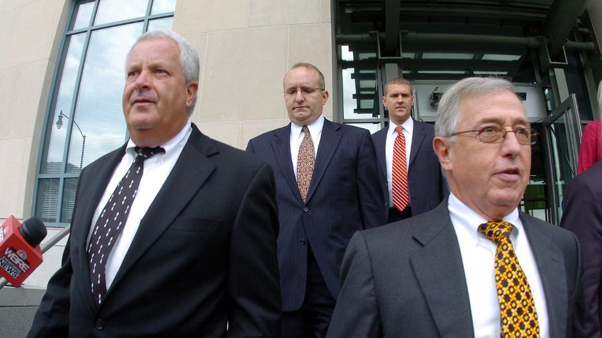 Former Luzerne County Court Judges Michael Conahan, front left, and Mark Ciavarella.