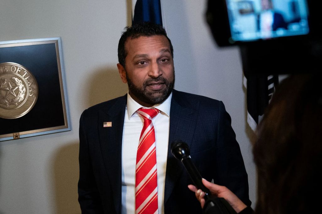 Kash Patel, U.S. President-elect Donald Trumpâs nominee for director of the FBI, speaks to reporters before a meeting with U.S. Senator Ted Cruz (R-TX) on Capitol Hill in Washington, U.S., December 12, 2024. 