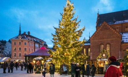 Latvia claims to have displayed the world’s first Christmas tree in 1510 adorned with artificial roses