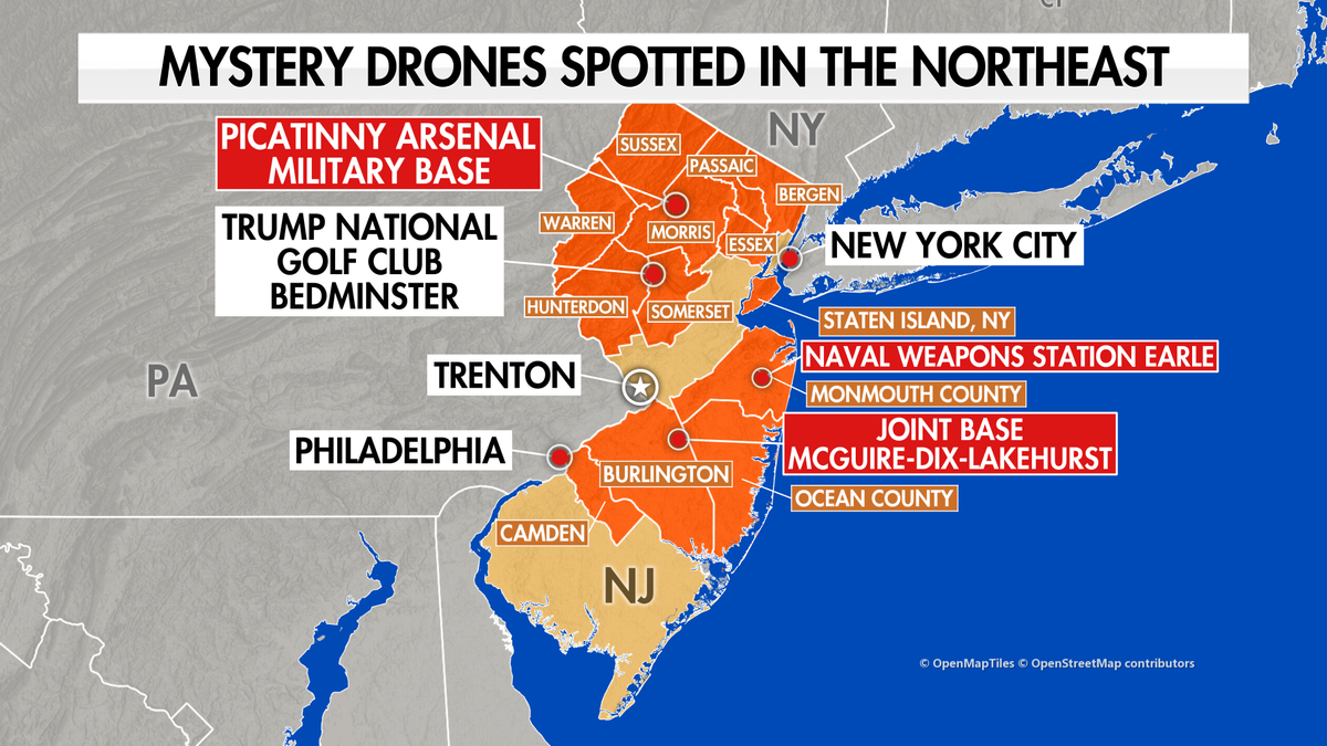 Maps of drones in the Northeast