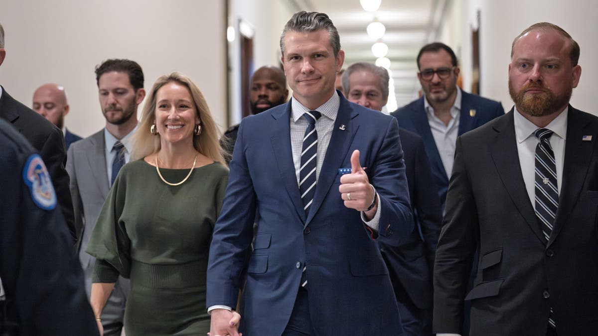 Hegseth walking at Capitol