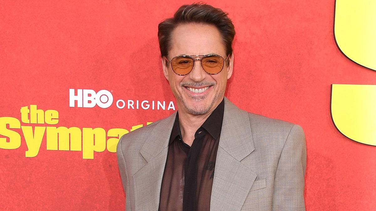 Robert Downey Jr. on the red carpet at the premiere of 