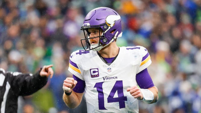 Quarterback Sam Darnold led the Minnesota Vikings on a key touchdown drive against the Seattle Seahawks, including a game-winning pass to Justin Jefferson.