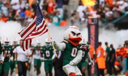 College football reporter calls out Miami mascot for flirting during Syracuse upset