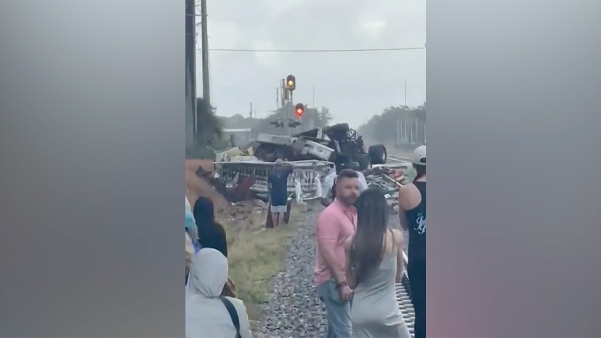 Florida train crashes into fire truck, causing injuries