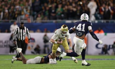 Notre Dame forced to play backup quarterback in Orange Bowl after starter Riley Leonard leaves with injury