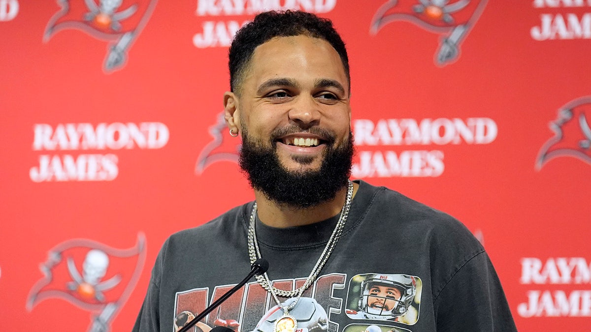 Mike Evans smiles