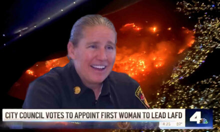 Los Angeles hydrants are running out of water because no one filled the reservoirs, but at least they have their first-ever lesbian fire chief who made it her mission to hire more women?