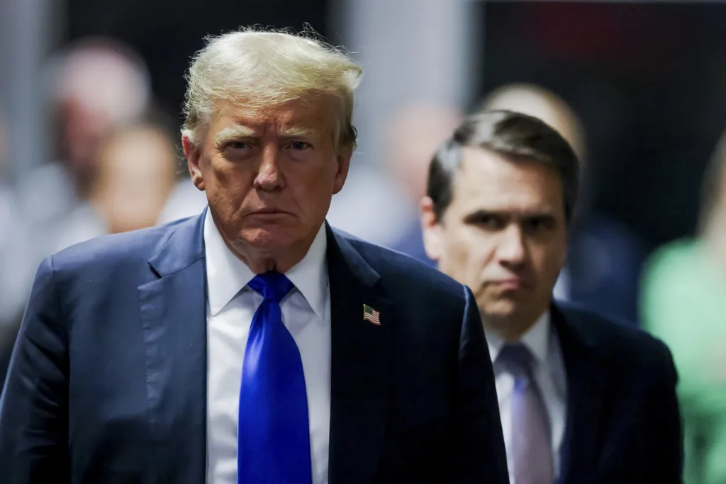 Former President Donald Trump leaves the courthouse after a jury found him guilty of all 34 felony counts in his criminal trial at Manhattan Criminal Court, Thursday, May 30, 2024, in New York. (Justin Lane/Pool Photo via AP)