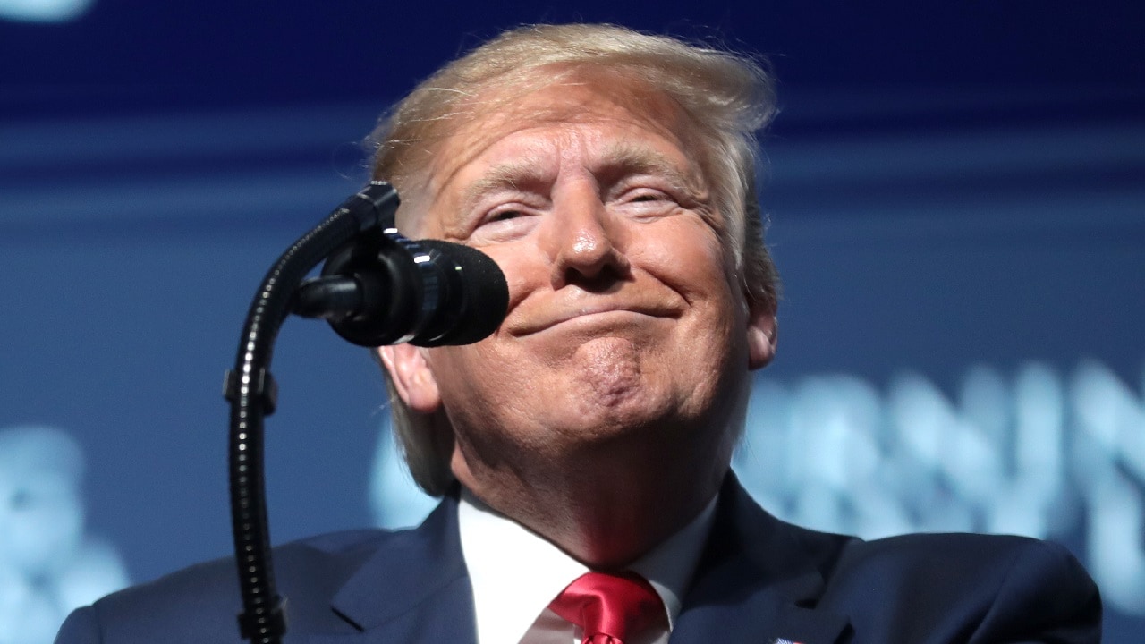 President of the United States Donald Trump speaking with attendees at the 2019 Student Action Summit hosted by Turning Point USA at the Palm Beach County Convention Center in West Palm Beach, Florida. By Gage Skidmore.