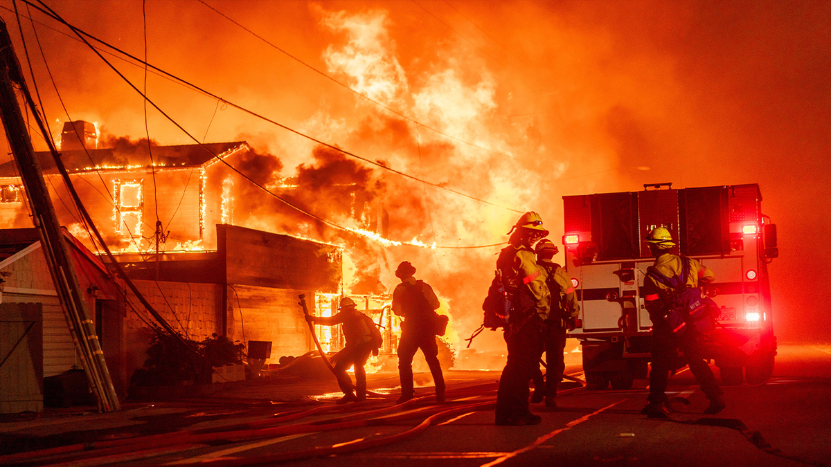 Firefighters battle blaze